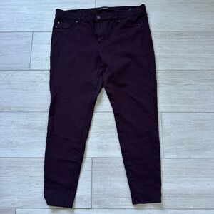 Maroon skinny ankle pants